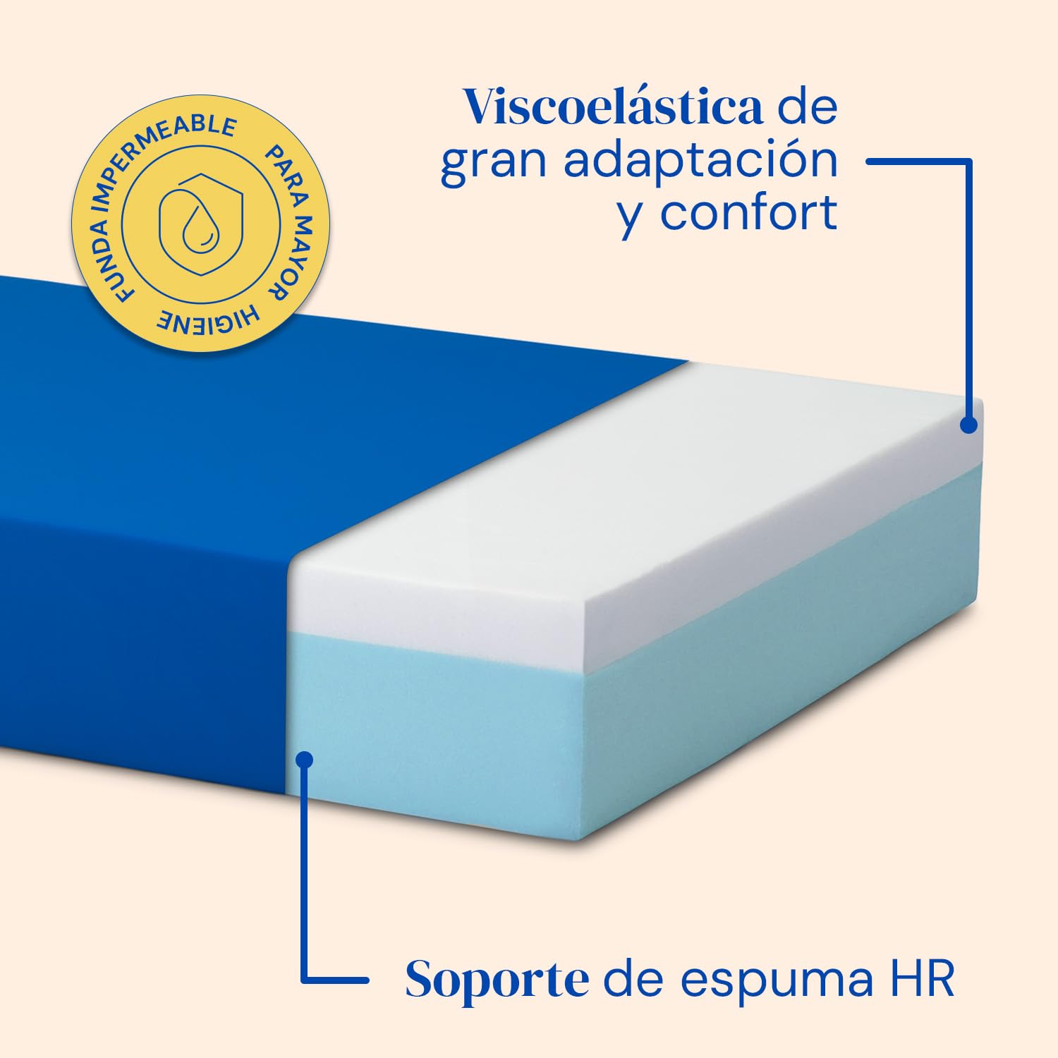 Geriafy - Cama articulada de Patas Regulables con colchón Sanitario Visco Plus Impermeable de 20 cm de Grosor (105x200, Barandillas)
