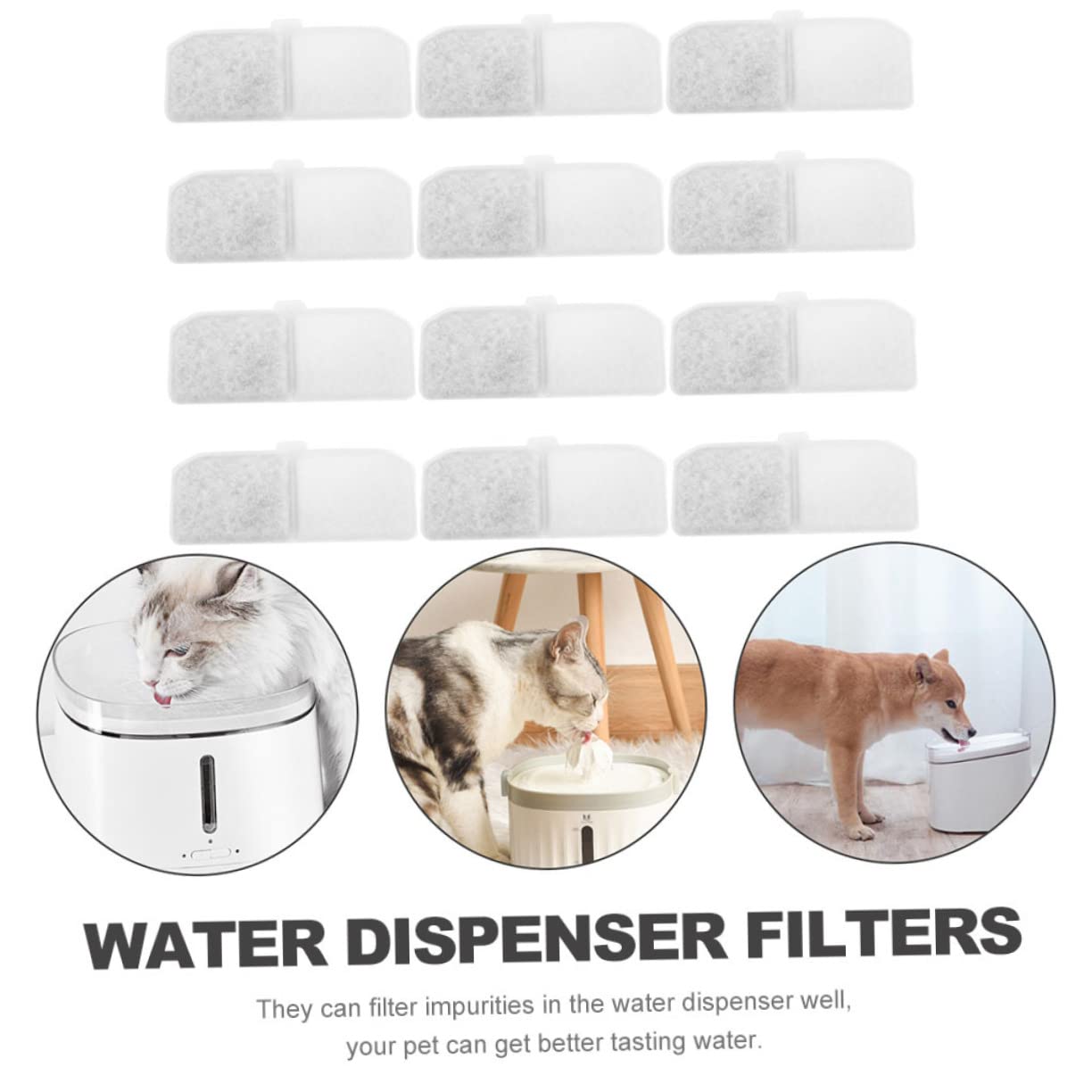 Mipcase 48piezas Filtros De Repuesto para Dispensador De Agua para Mascotas De Filtros De Activado para Fuente De Agua De Gato Accesorios para Mascotas Filtración y Saludable