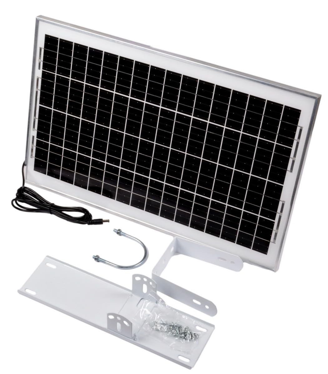 AFTERTECH 20 W 24 V Module photovoltaïque – Panneau solaire – Monocristallin 20 W 36 V Idéal pour systèmes 24 V avec connecteur DC5521 – Dimensions 299 x 479 x 16 mm – Support ftv36 v20 W