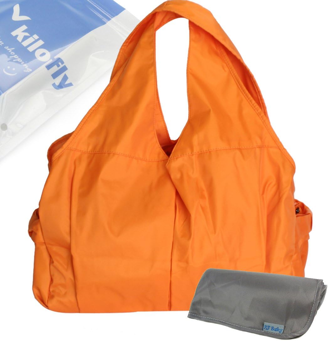 KF Baby Urbane Diaper Bag (Orange) + Diaper Changing Pad Value Combo
