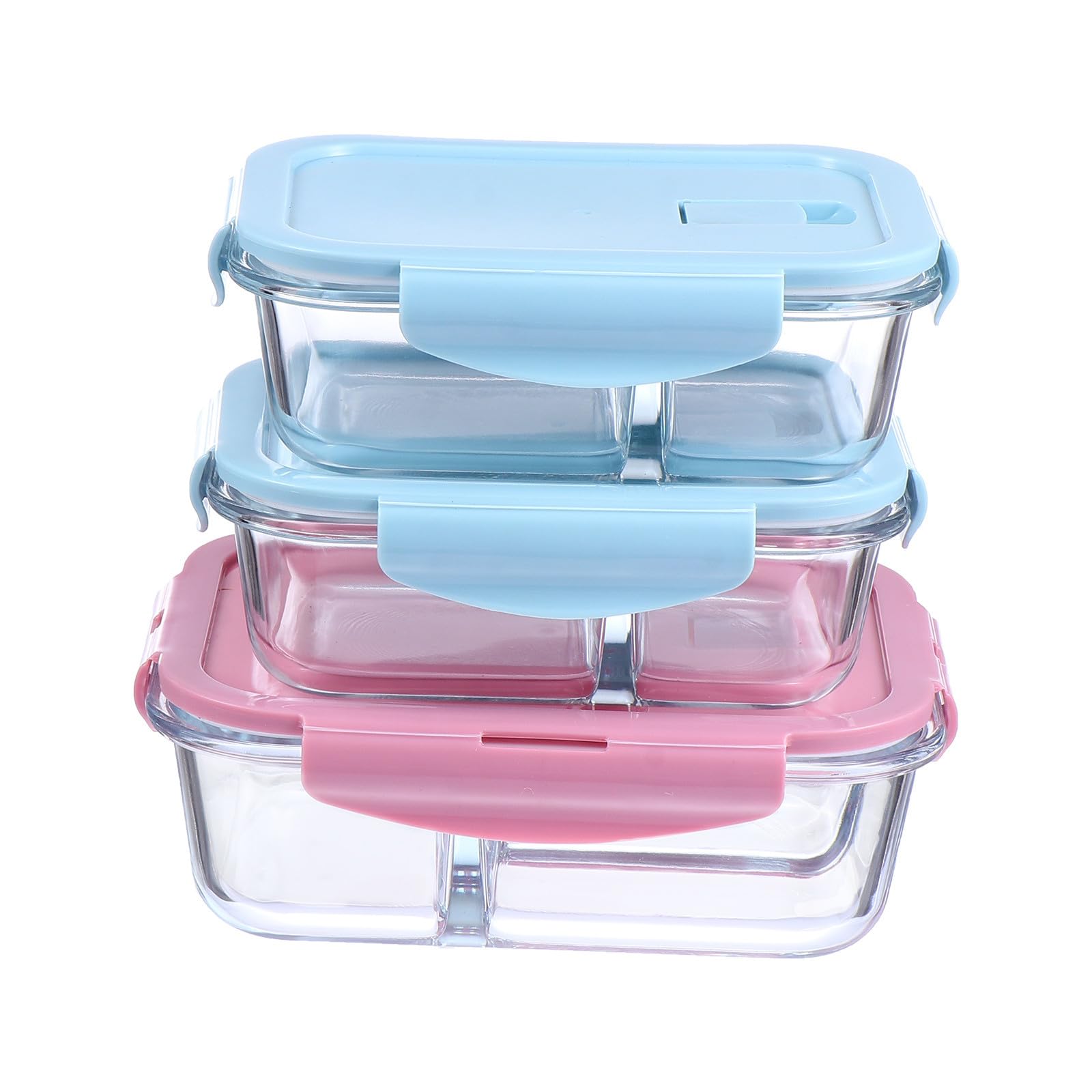 TOYANDONA 3 Stück Glas Lunchbox mit Fächern, für Schule und Büro