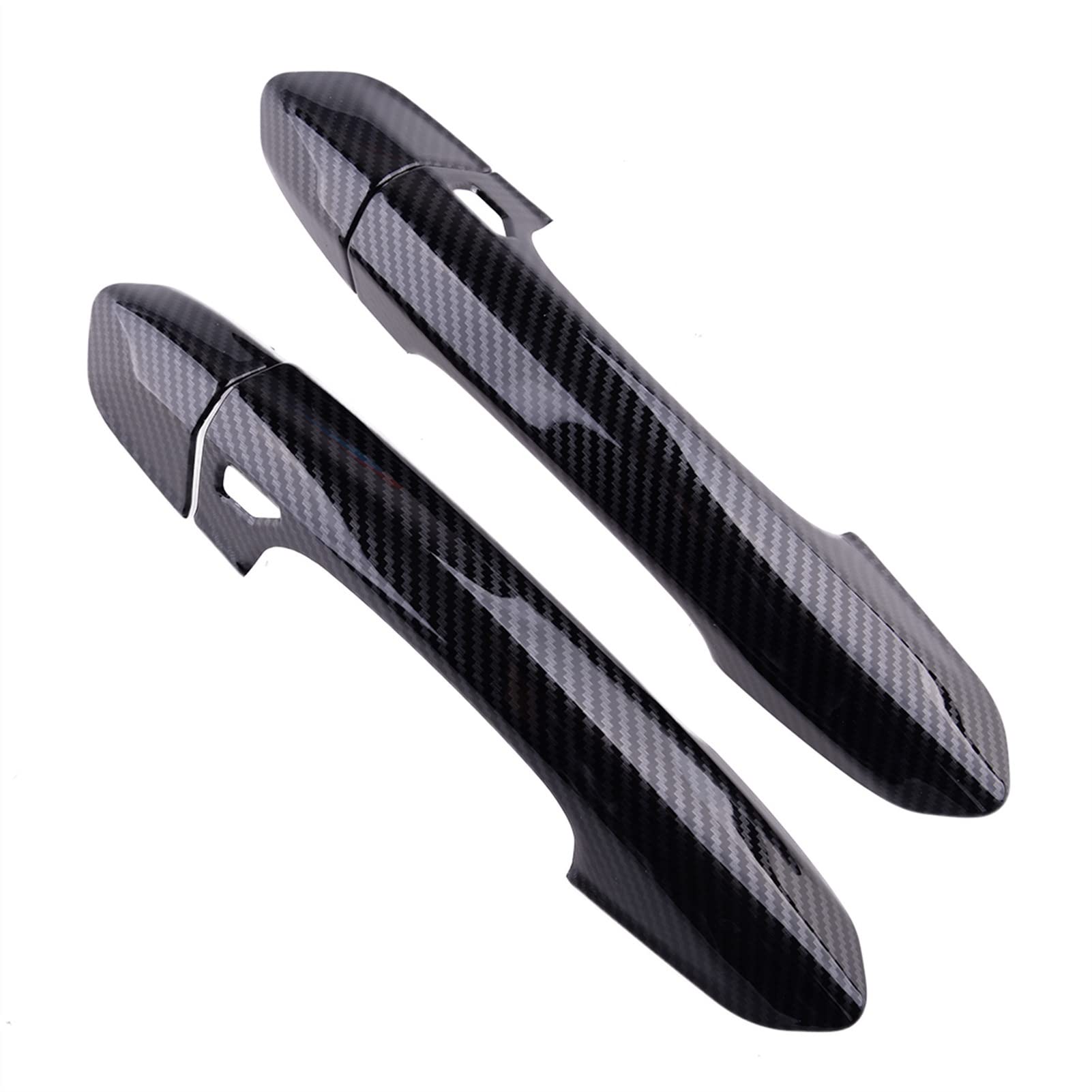 Rinkteea One Color Exterior Car Door Handle For Mustang 2015-2020 Car Exterior Front Door Handle Cover Trim Decor Abs Carbon Fiber Style Fit