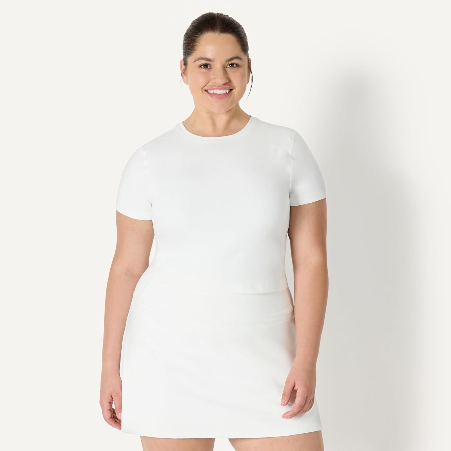 Amazon Essentials Women's Active FormFlex Buttery Soft Short Sleeve Slim Fit Crop Layering Workout Top - Image 6