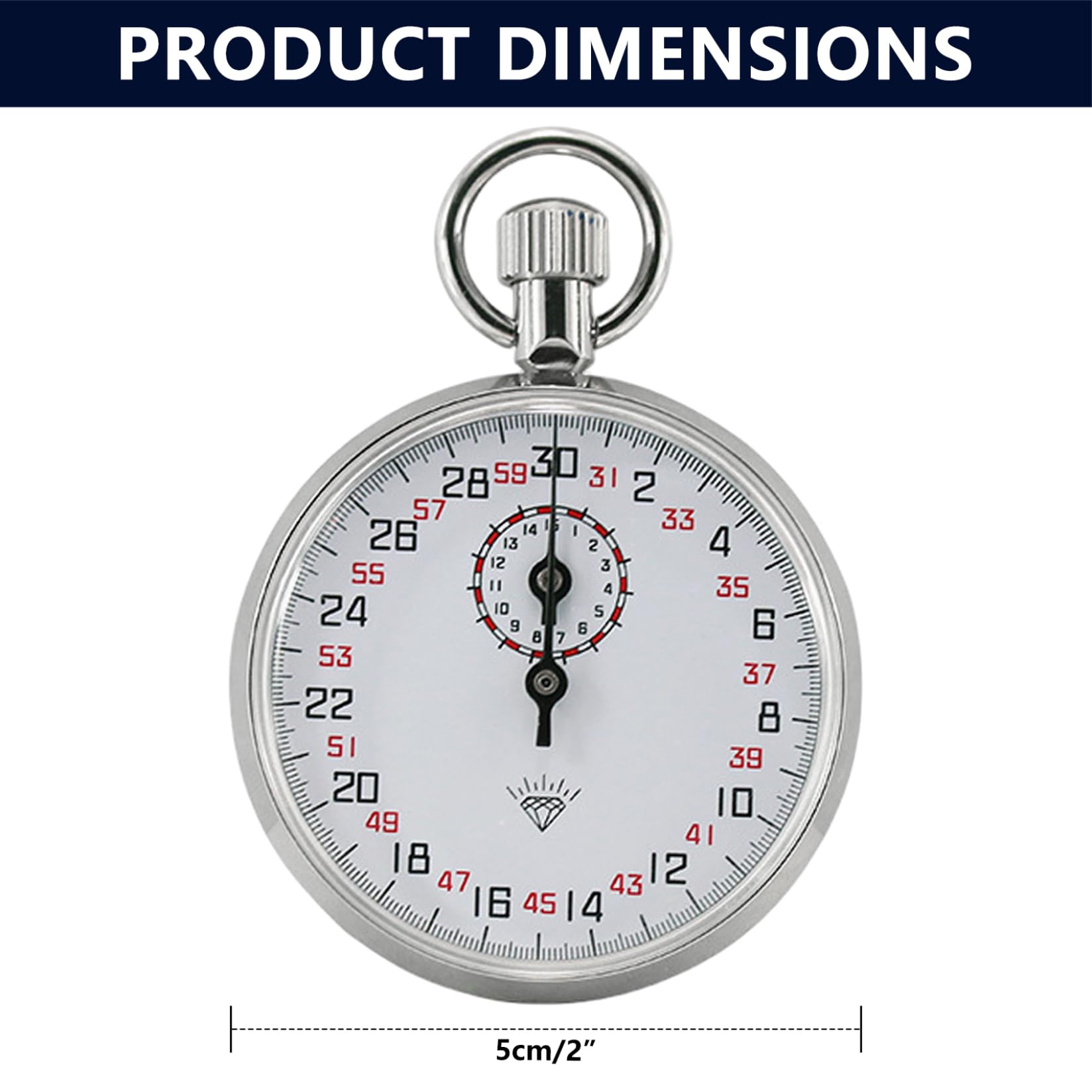 Chronomètre mécanique Chronomètre analogique à 13 Rubis pour Le Sport et Le Laboratoire (30 s/15 M)