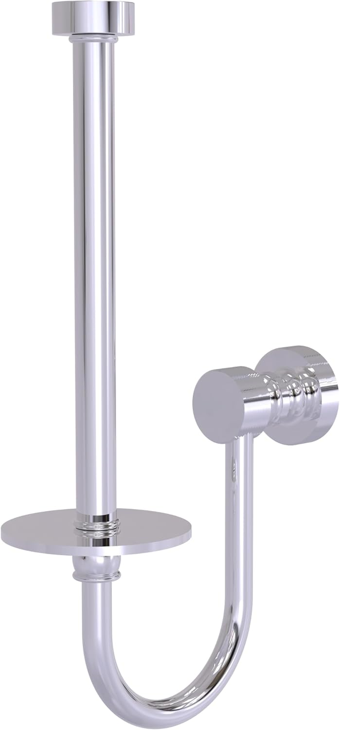 Allied Precision Industries Brass FT-24U-PC Foxtrot Collection Upright Tissue Toilet Paper Holder, Polished Chrome