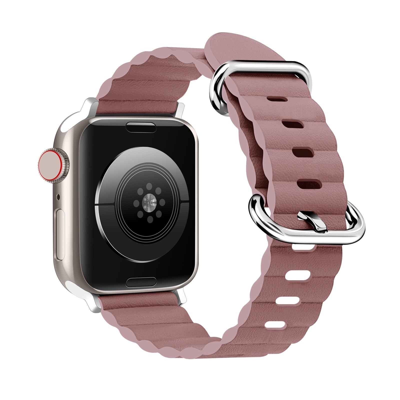 Correa de cuero para evitar sudoración en reloj inteligente de 42mm 44mm con ajuste cómodo 8