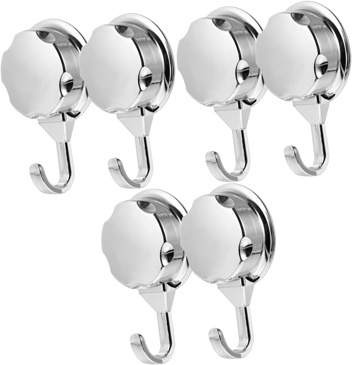 Ciieeo 6pcs Bathroom Hooks Strong Vacuum Cup Hangers for Kitchen Shower Bedroom Punch Design for Towels Coats Keys and Utensils Easy to Install