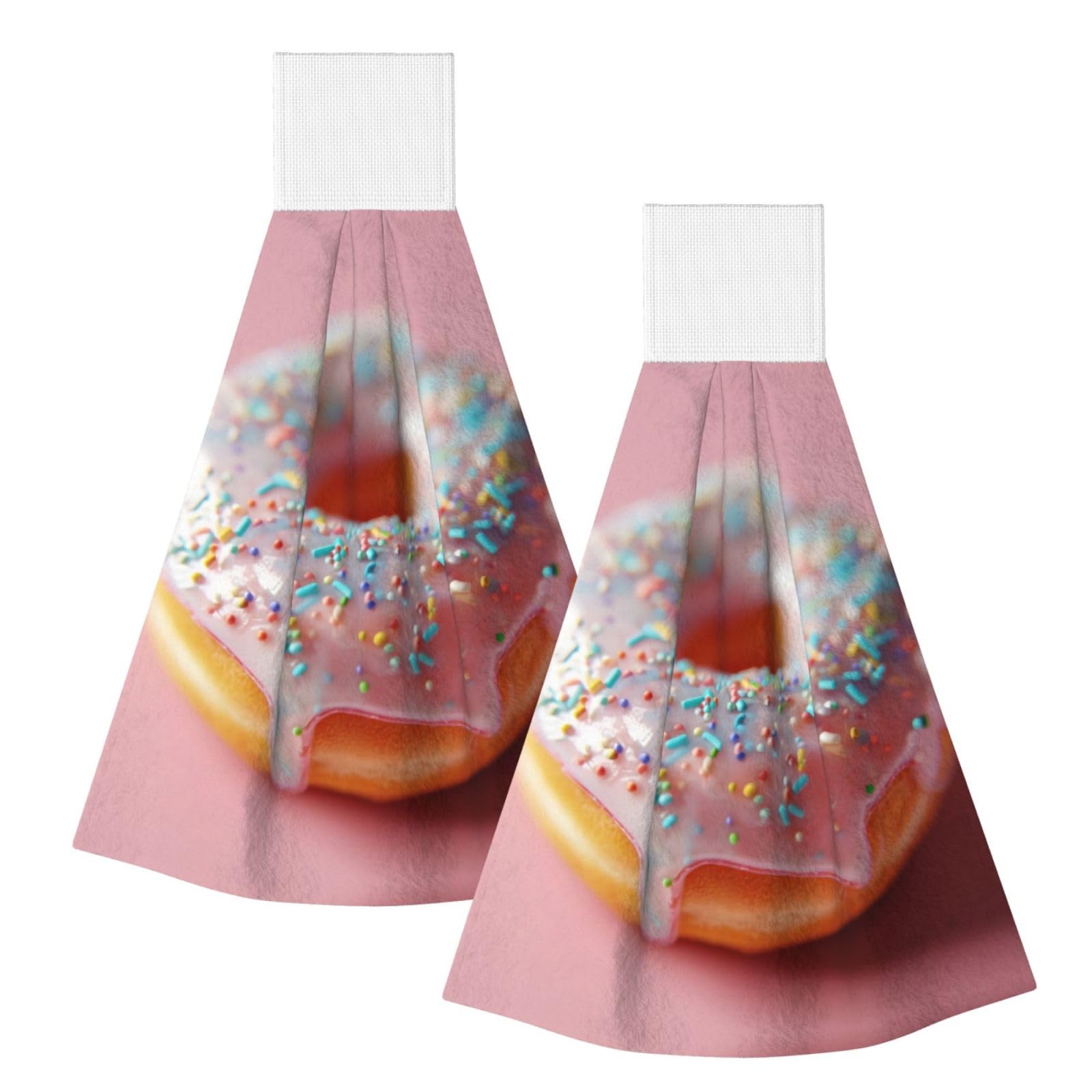 JUANYQME Donut Printing Hanging Coral Fleece Towel Super Absorbent Soft Towel, Fluffy And Light Quick-Drying Noodles.