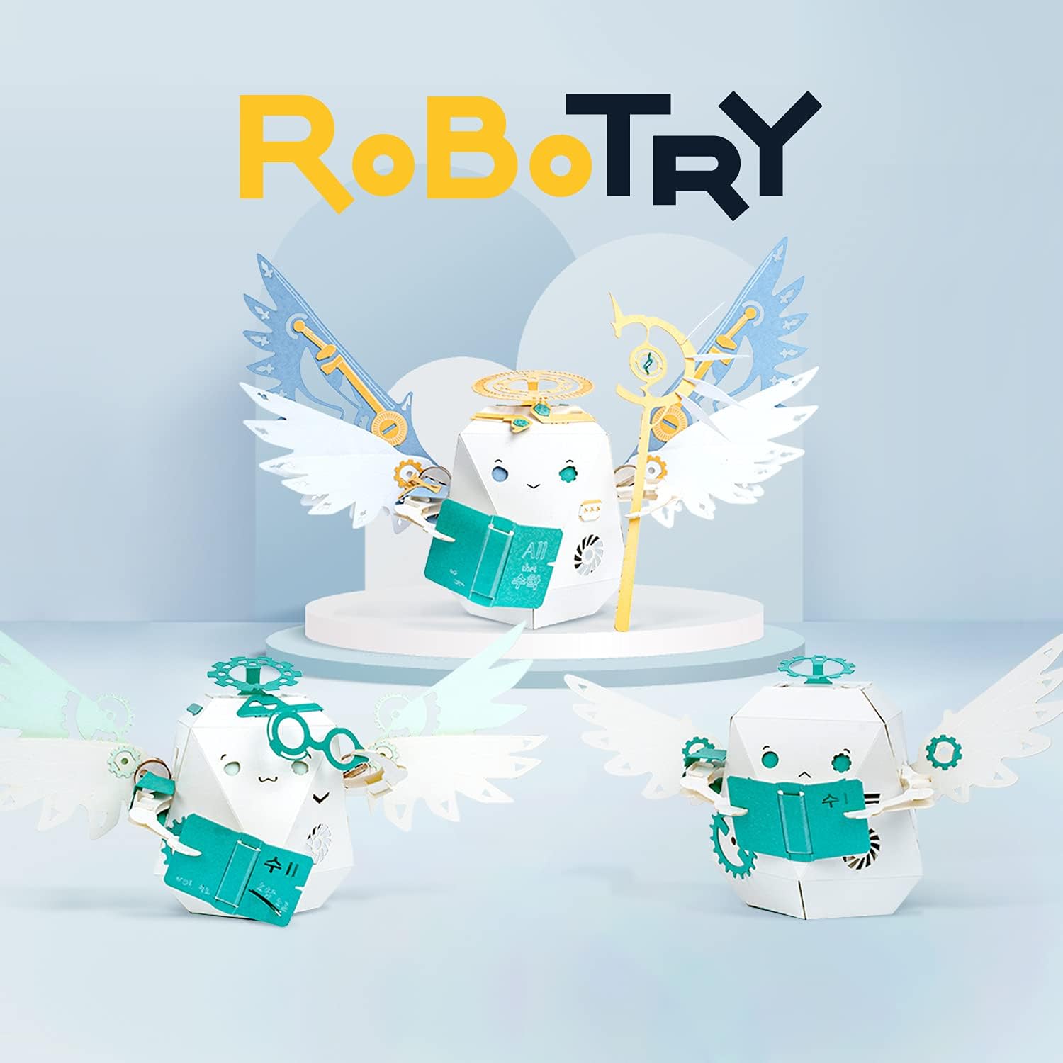 ROBOTRY Moving Paper Robot, Domi - DIY Paper Craft Kits | Fun 3D Puzzle for Kids l Creative Origami Art l STEM Educational Toys l Quality Time Gift for Boys & Girls l Age 9+ l Basic Version : Toys & Games