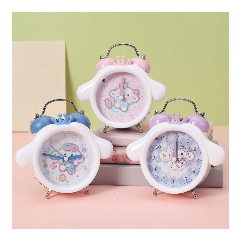 Omeiu Girls Cin(Random Color) Store Capybara Panda Alarm Clocks Non-Ticking Kids Silent Bedside Alarm Clock, Loud Double Bell Clock With Backlight,Suitable For School Gift (Cin(Random Color))