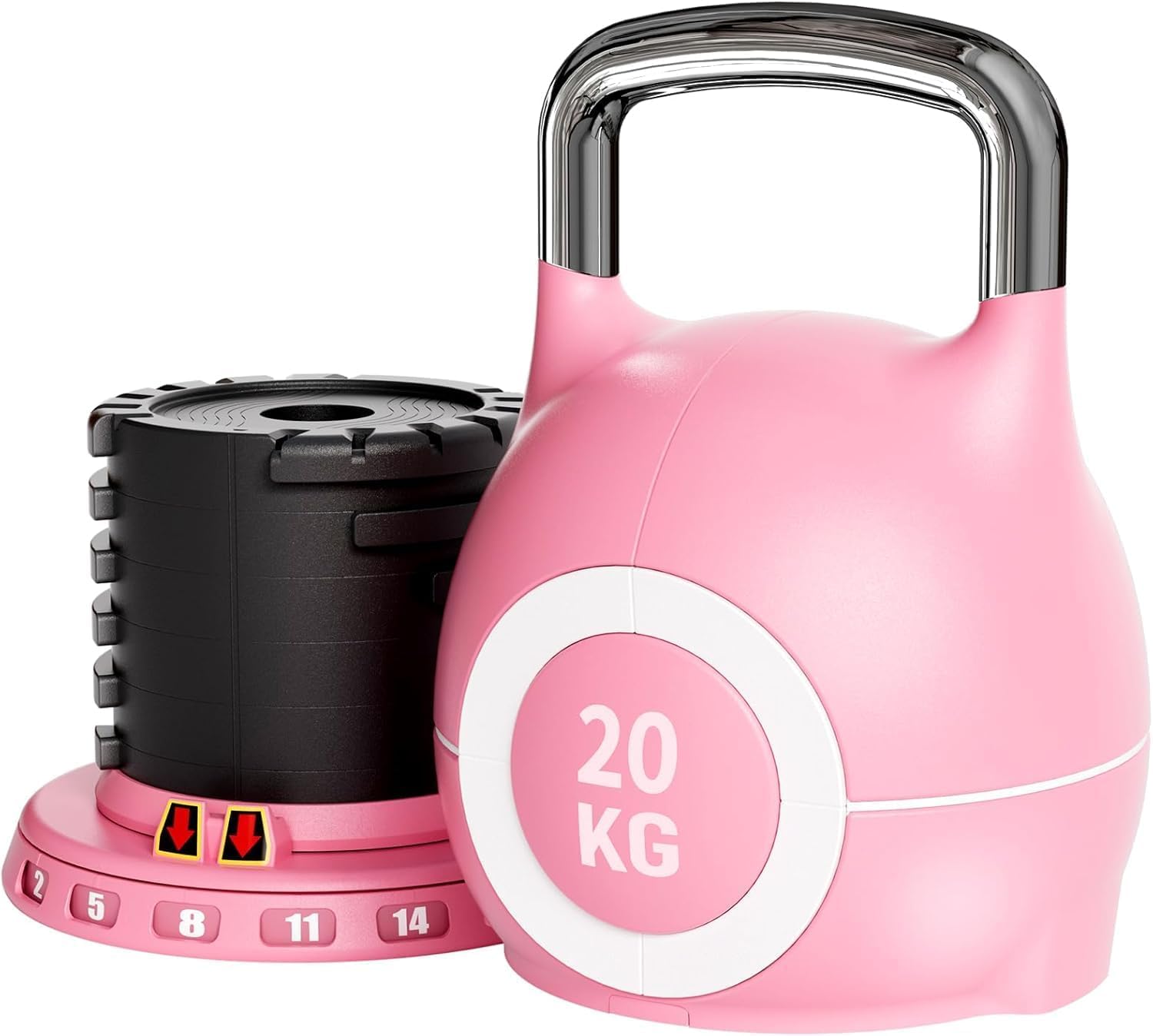 LIFERUN Kettlebell Pesa rusa ajustable con 7 niveles de peso, aluminio fundido a presión y material ABS, Compacta para Entrenamiento de Fuerza, Hogar y Gimnasio