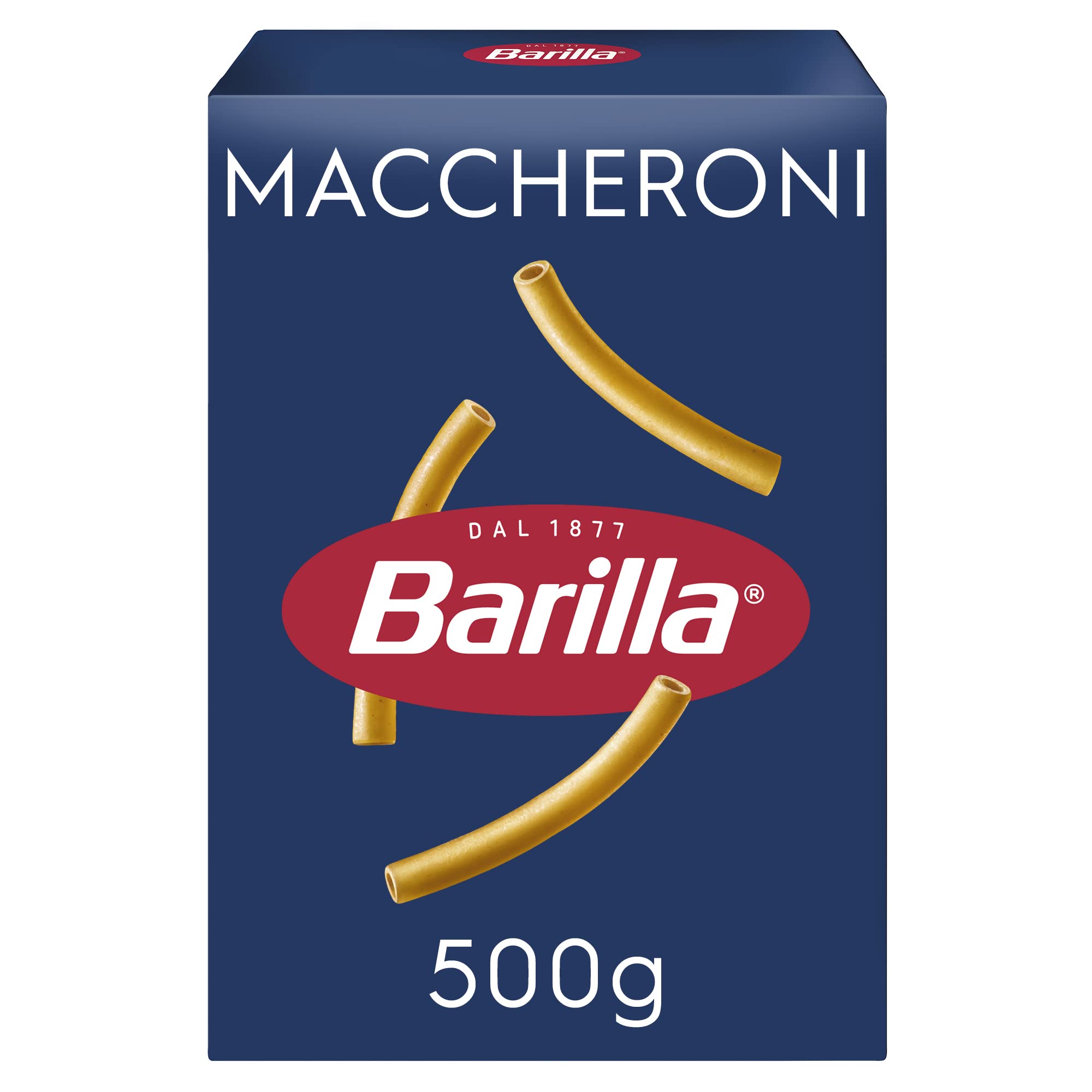 Barilla Macaroni – Authentic Italian Pasta Made with Durum Wheat – Classic Short Shape Pasta - For Macaroni Cheese - Single Pack of 1 x 500g