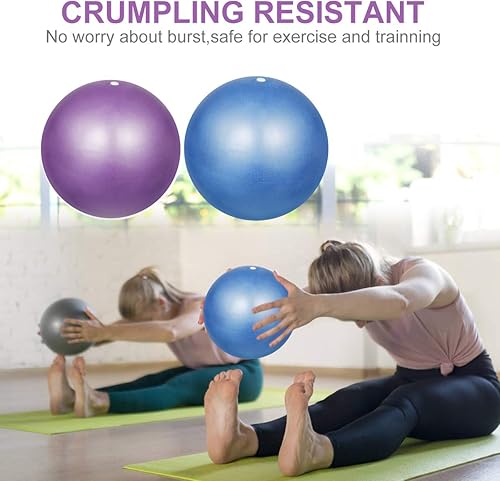 Miniatura 4 de Doryum 2 mini pelotas de ejercicio de 9 pulgadas9.1 in, pelota de yoga suave, pelota de entrenamiento en casa, anti estallido y antideslizante, con