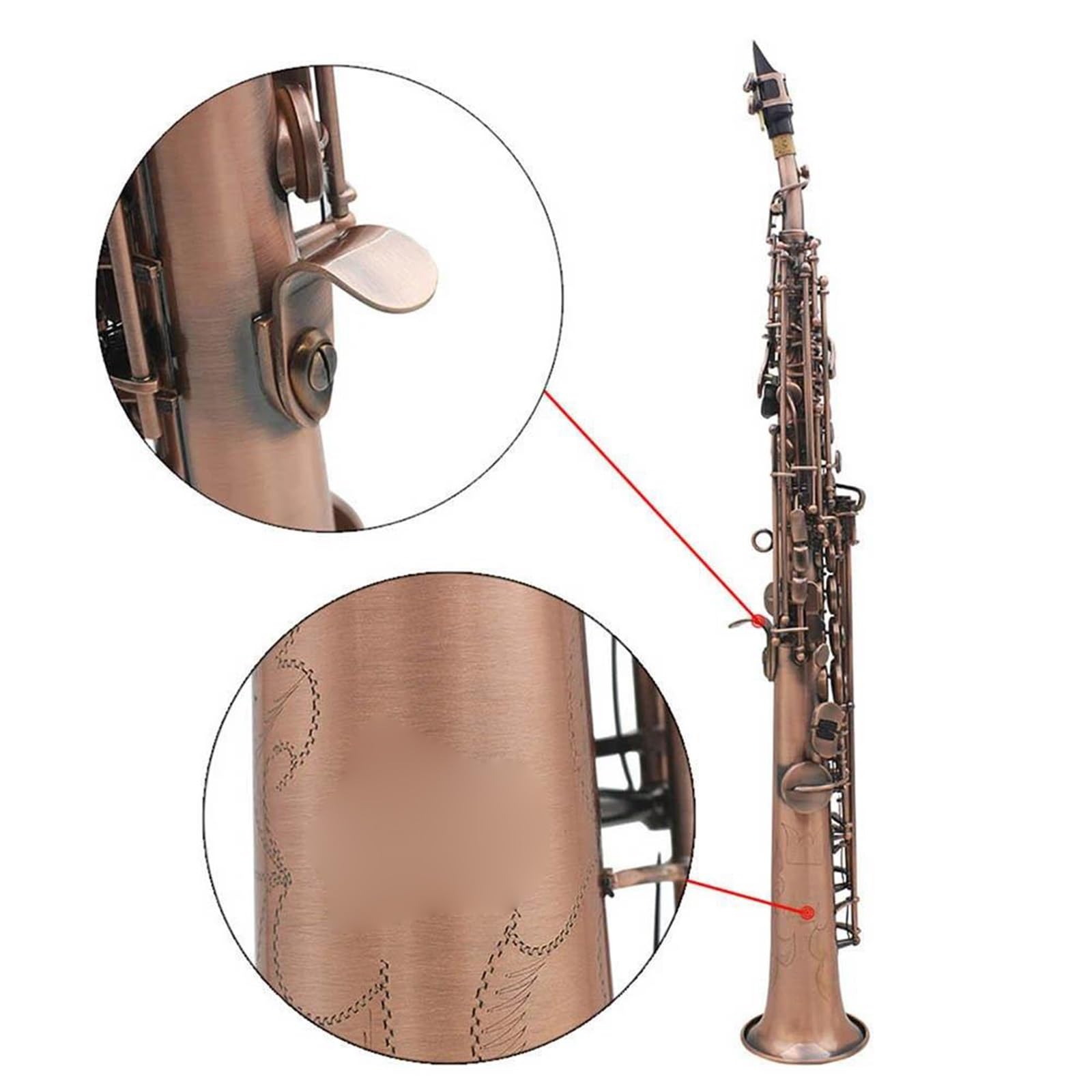 Saksofon Saksofon Sopranowy Bb Saksofon Instrument Dęty Drewniany Z Rękawiczkami Akcesoria Saksofonowe
