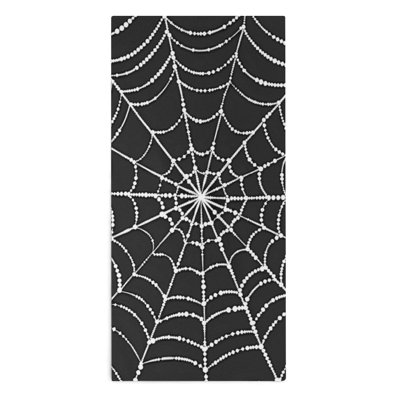 TXFBTRFSA Goth Spider Web Hand Towels for Adult Face Towel Bath Beach Swim Accessories