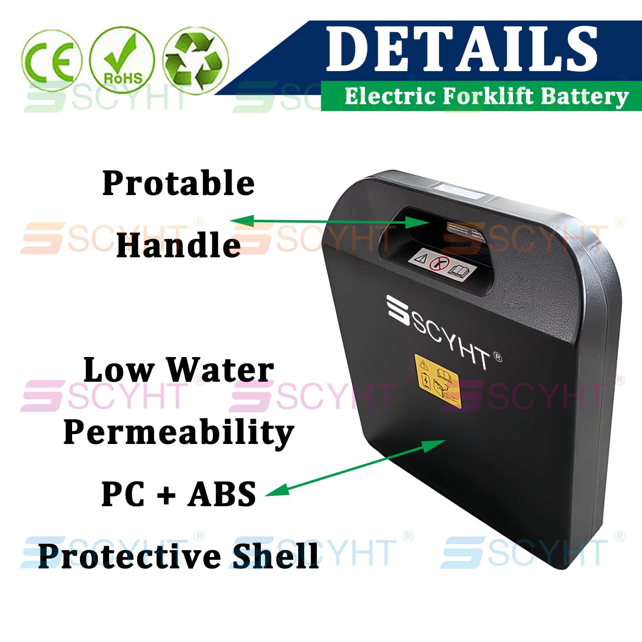 Lithiumbatterie 25,6 V 48 V Elektrohubwagen mit Batterie für PWB15 LiFePO4-Batterien für PWB20 Elektrostapler PWB30 mit BMS-Schutzplatine und tragegriff,48v30ah with Charger
