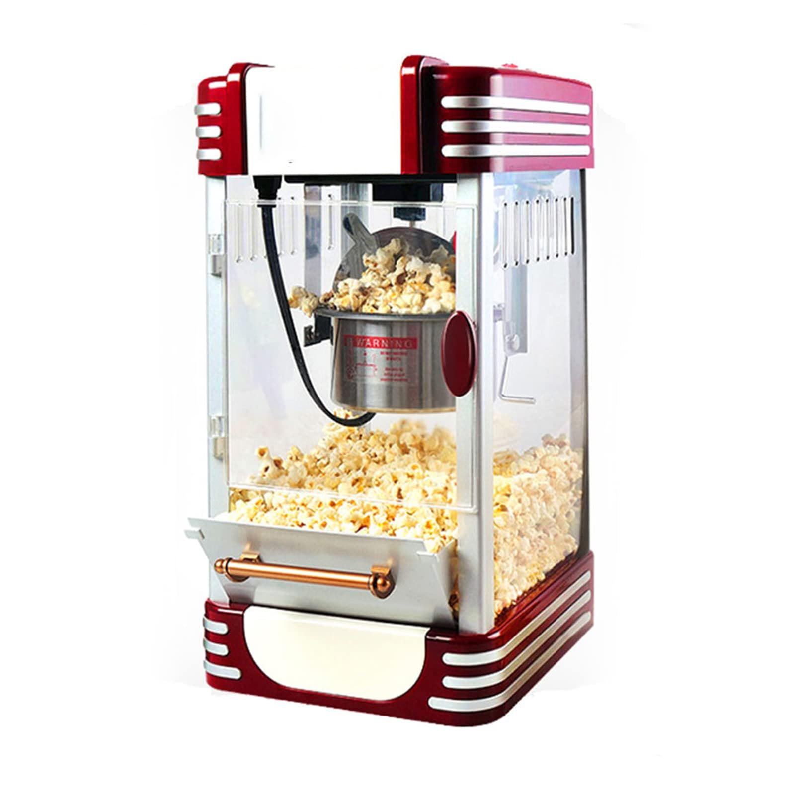 Máquina para hacer palomitas de maíz eléctrica de 310 W, máquina de palomitas de maíz con aire caliente, operación con un solo botón y fácil de limpiar, equipada con función de sincronización, para fi