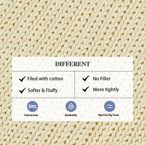 L'AGRATY Knitted Weighted Blanket - 50"x60", 10lbs Cooling Chunky Knit, Braided Crochet Throw with Thick Cable Yarn, Machine Washable