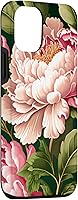 Vista 27 de Funda para iPhone 11 Pro Max con diseño de flores de peonía rosa