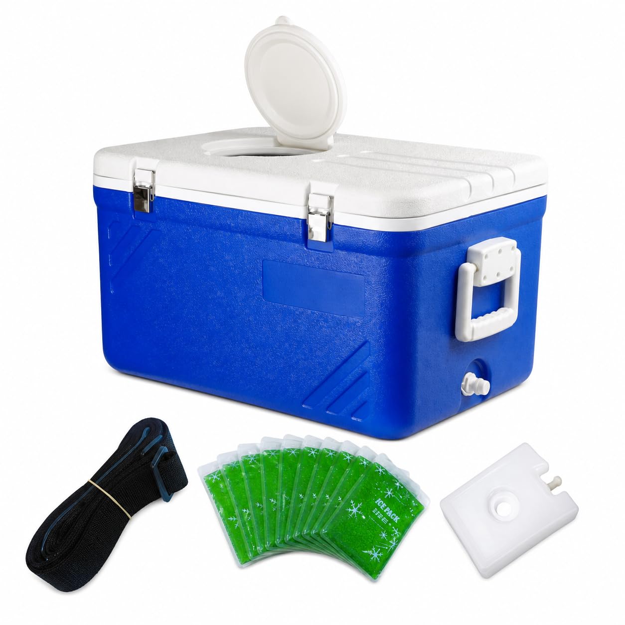 Kühlbox mit Dachluke, 50L/65L Box für Outdoor, und Angeln, Standardausstattung, 50L