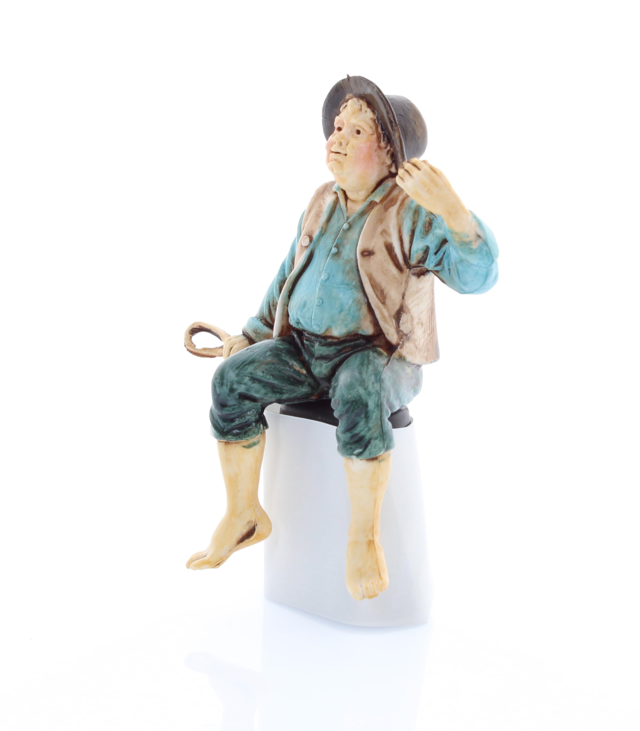 Moranduzzo Caganer Krippenfigur 10cm - Handbemalte Italienische Weihnachtsdekoration