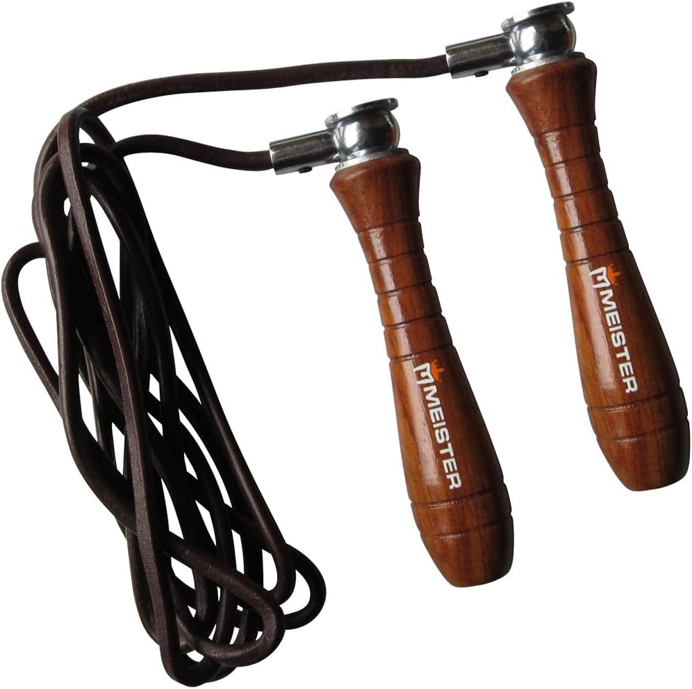 Meister MMA Pro Swivel Weighted Adjustable Speed Rope - Premium Leather