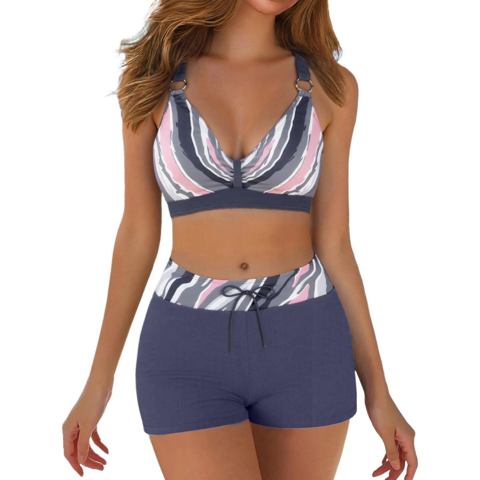 Bikini Mujer Bañador Deportivos Ropa De Baño Reductor Pecho Reductores Traje Short Moldeador 2 Piezas Sujetador Grande Barriga Push Up