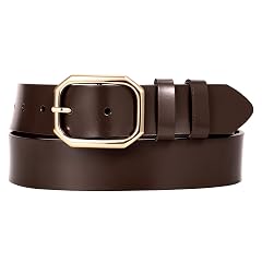SUOSDEY Women Leather Belt for Jeans Pants Dresses with Stylish Polished Solid Buckle Waist Belt for Ladies Width