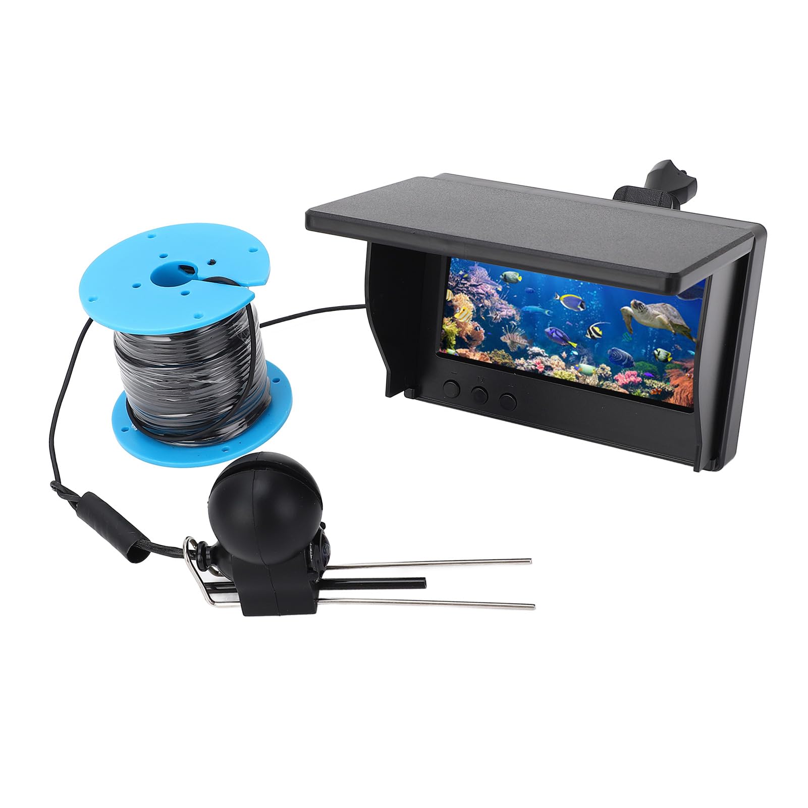 Cable de Vídeo de Alta Resistencia para Cámara Buscador Peces para Exploración Pozos con Pantalla 4,3 Pulgadas y Cámara 5 MP Trabajos Submarinos ABS + Aleación Aluminio