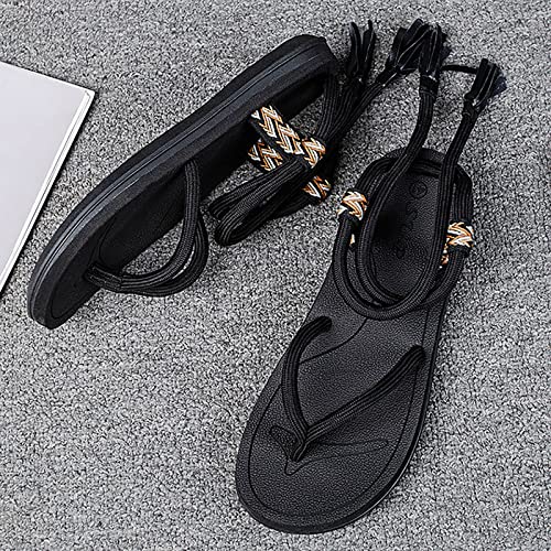 Wide Width Flat Sandals for Women 2025,Ladies Summer Gladiator Lace Up Strap Clip Toe Slip On Soft Memory Foam Sandal Comfy Beach Non-Slip Casual Shoes Stylish Footwear for Daily Wear3