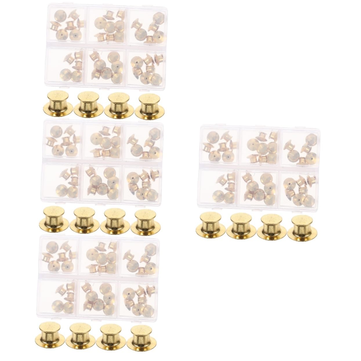 EXCEART 4 Cajas Redondas De Joyería Hebilla De Solapa Pin De Embrague De Resorte con Pasadores De Esmalte Pinback Profesional Corbata Tack Uso Diario Pin Espalda Principal Insignia