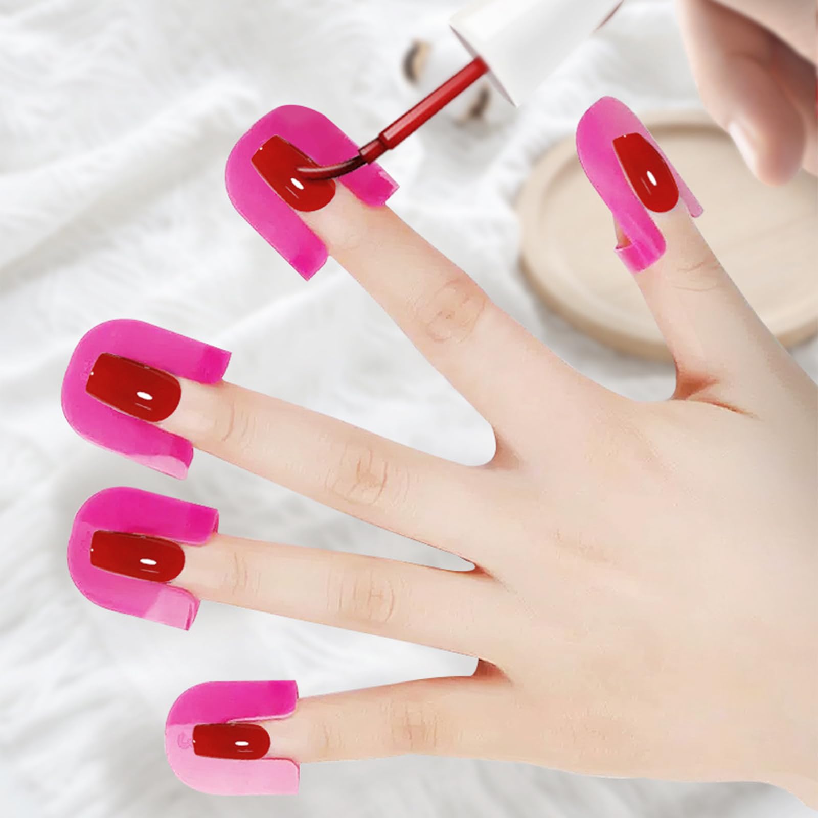 26pz Stencil Per Smalto lunette per french manicure1pz Penna Correttore Smalto 10 Misure Protezione Smalto Per Unghie Stencil Riutilizzabile Manicure In Polvere Ad Immersione Accessori