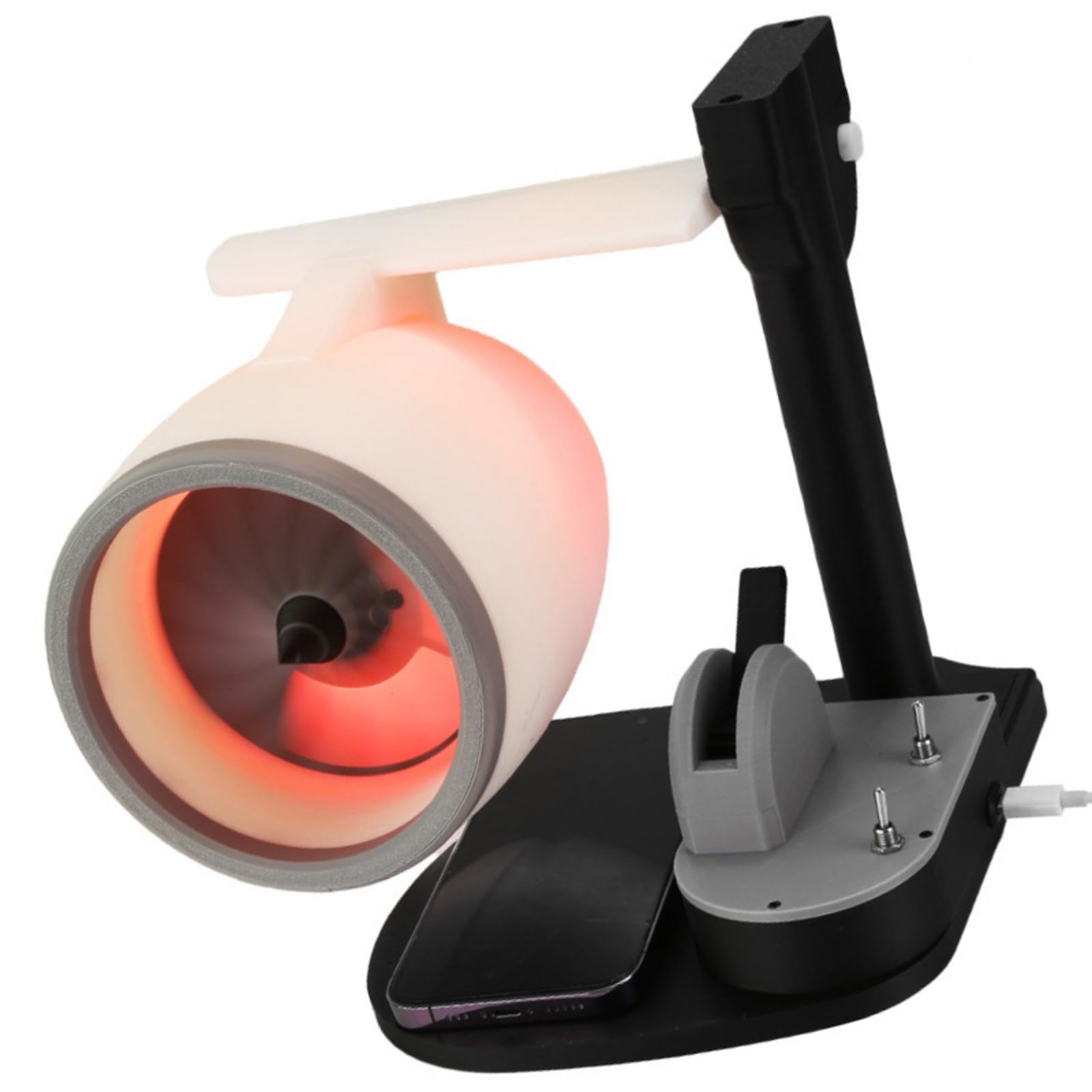 Ventilatore da tavolo con design aeronautico con alimentatore mobile integrato, alimentato tramite USB, vento forte e basso rumore, per casa e ufficio