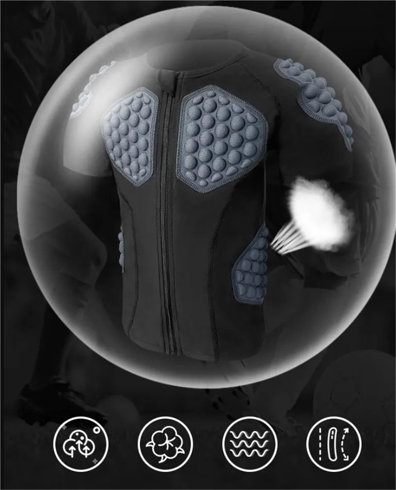 Generico Maglia da Portiere Imbottita for Bambini, Maglietta a Compressione Imbottita, Protezione for Il Torace, Maglietta for Allenamento di Calcio, equipaggiamento Protettivo Sportivo