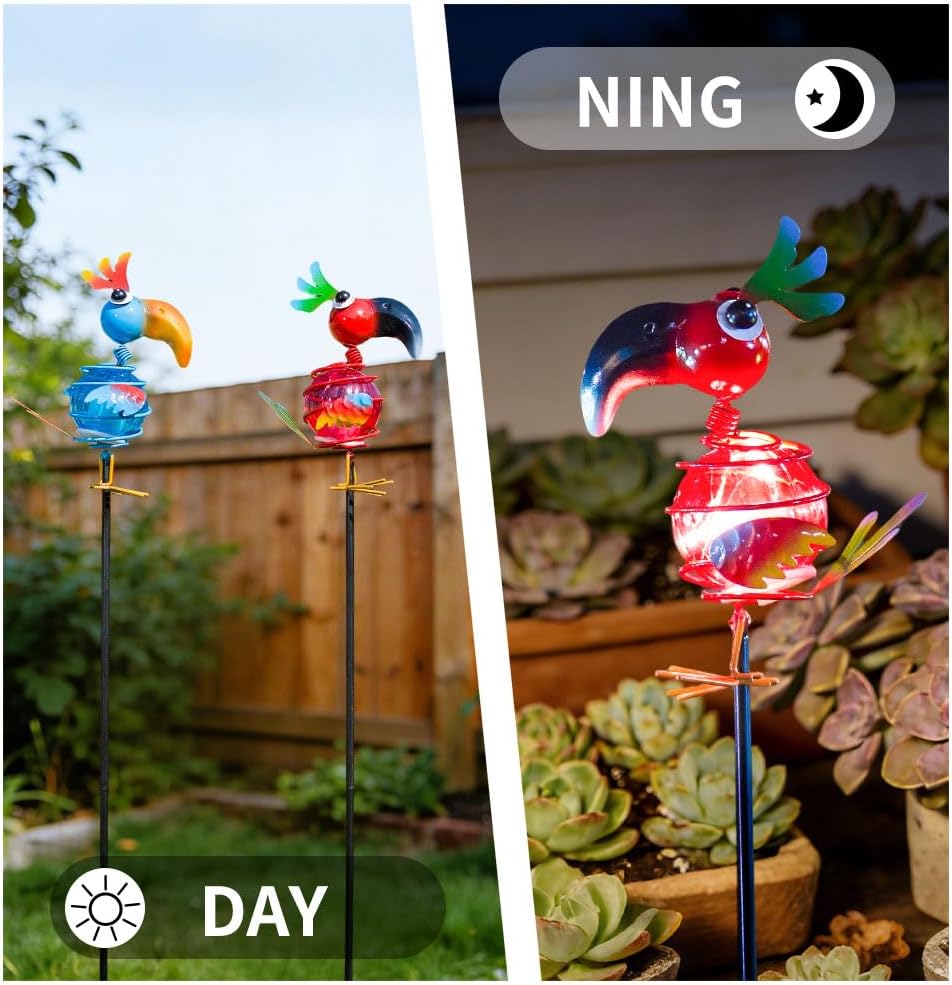 Viveta 3 Pack Garden Solar Lights, Bird Solar Figurine Lights Stake, Decorative Outdoor Solar Lights Waterproof for Garden Pathway Patio