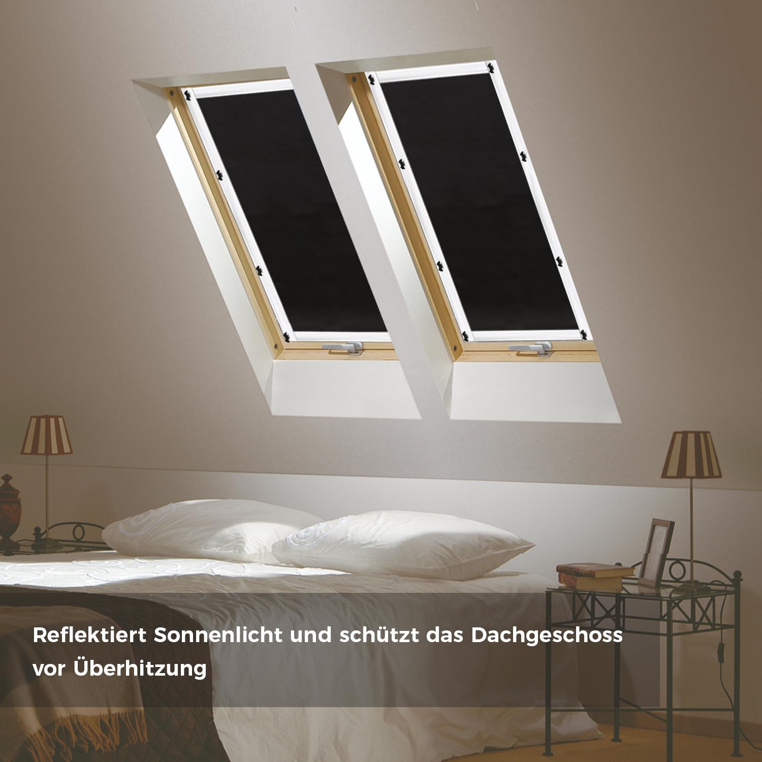 Protección Solar térmica para Ventanas detecho | Protección térmica para Interiores, para ventanas Velux y Roto en diferentes tamaños 32 * 76cm, Cortina de Oscurecimiento para Ventanas de Techo