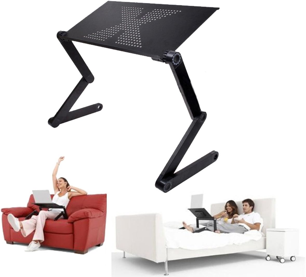Ergonomics Laptop Stand, Portable Folding 360ยฐ Rotating PC Computer Netbook Tablet Desk Stand Holder Bed Sofa Table Tray Tabletop Riser