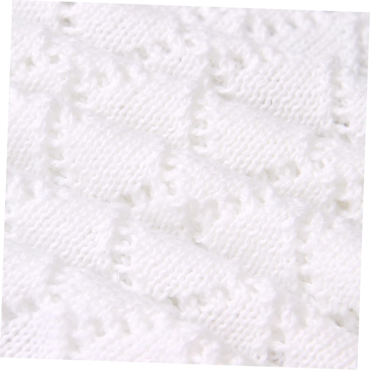 ifundom Coperta Carrozzina Neonata in Filato di Cotone Bianco, Lavorata | Design Traforato, Morbida e Calda, per Inverno e Autunno, Adatta a Passeggino