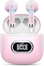 Bluetooth Kopfhörer, Kopfhörer Kabellos Bluetooth 5.3 In Ear Kopfhörer mit 4 HD Mic, 2024 Kabellose Kopfhörer 42Std ENC Noise Cancelling Earbuds Tiefer Bass, IP7 Wasserdicht Ohrhörer USB-C pink weiß
