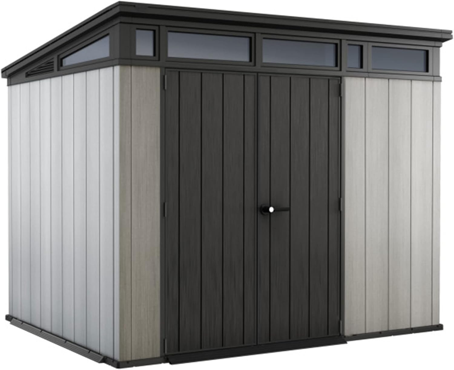 Keter Artisan 9x7 Foot Large Outdoor Shed with Floor with Modern Design for Patio Furniture