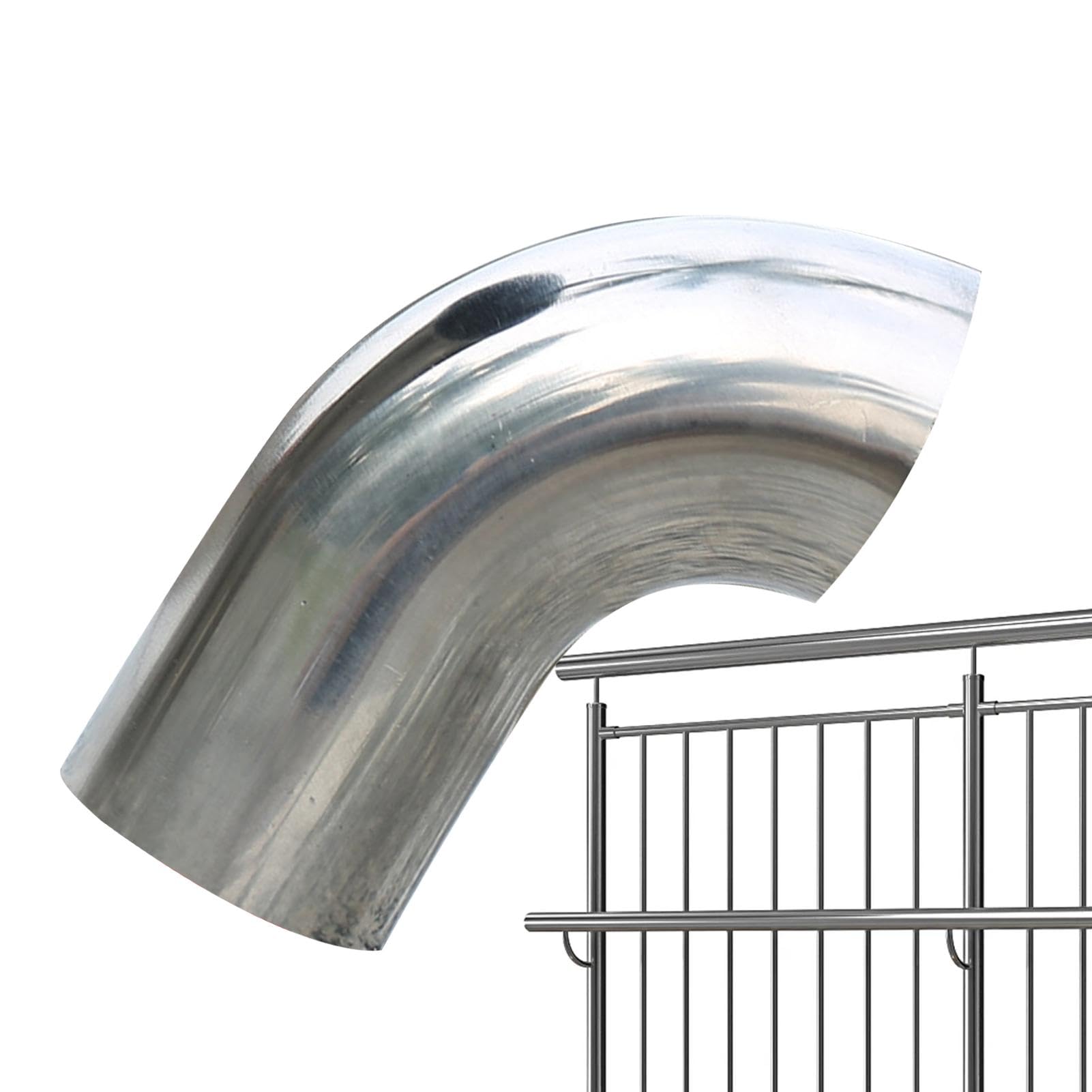 Curva per saldatura – Tubo angolare di scarico a 90 gradi | in acciaio inox, raccordo per tubo sanitario a morsetto, raccordo per tubo di scarico auto-modificato, corrimano per scale