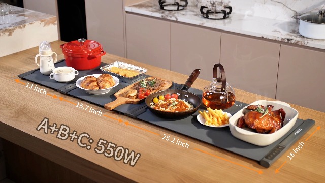 Piastra Riscaldante Elettrica ITRUSOU 60x40 Cm, Con Timer Fino A 99h, 7 Temperature, Display, Per Buffet E Feste