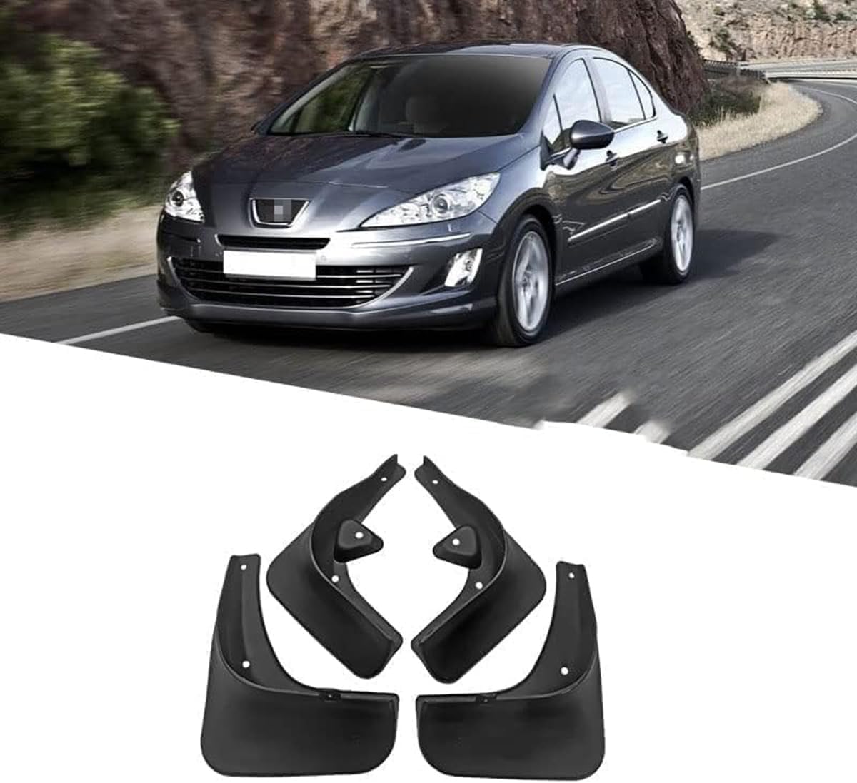 Weiyh Normal No Drill Mud Flaps For Car Front Rear Wheel For Peugeot 307 2004-2013