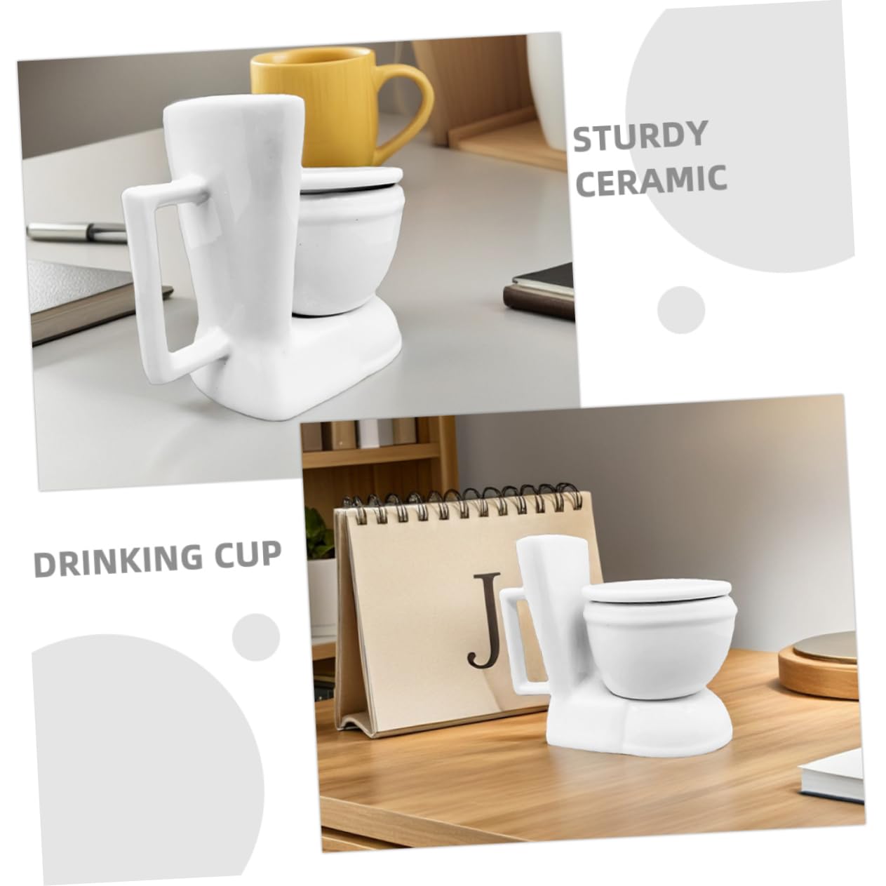 Cabilock Taza de Cerámica con Diseño de Inodoro Bebidas como Café Té y Leche Taza para Desayuno Regalo Original para Oficinas y Ocasiones Especiales