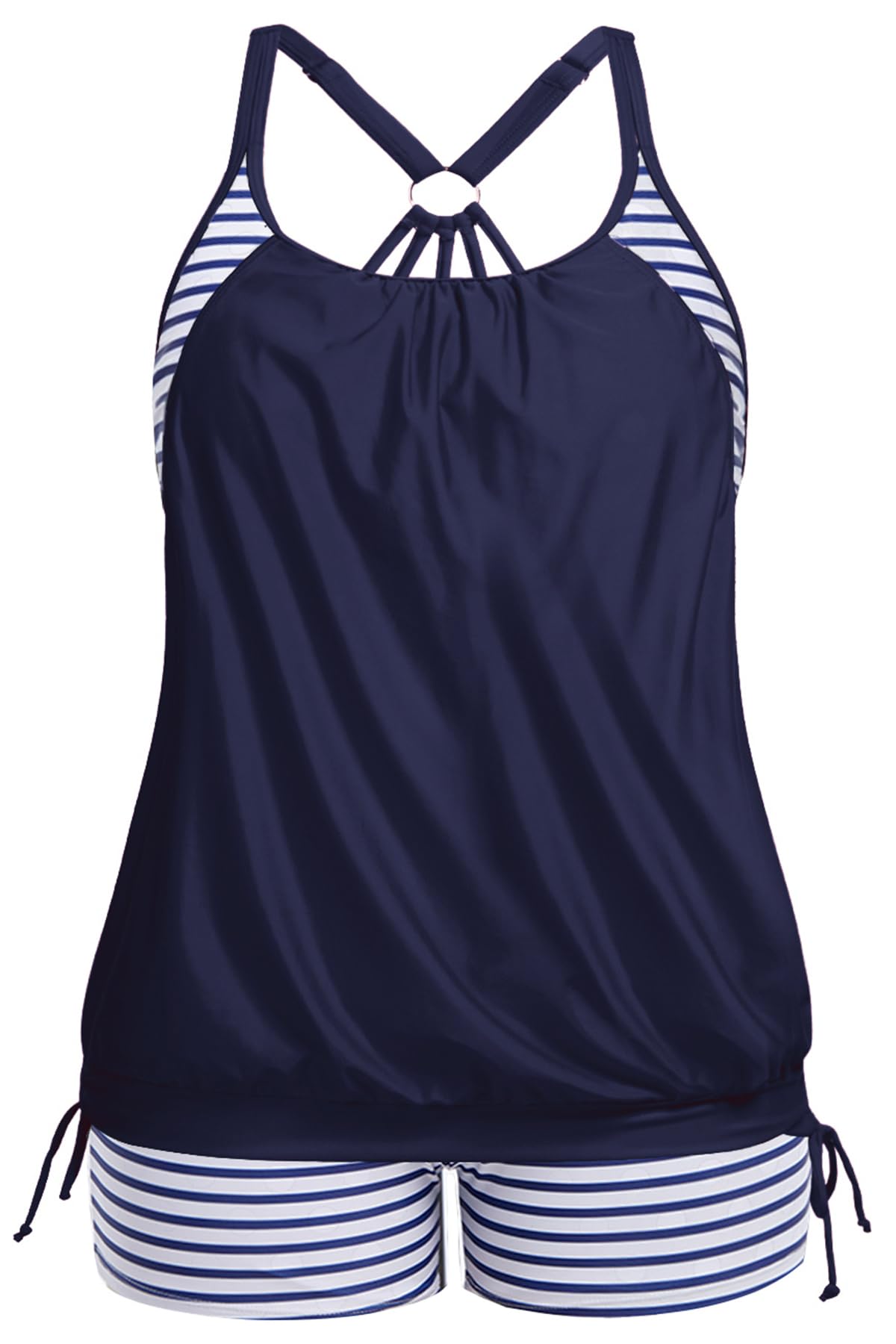 Holipick Womens Plus Size Tankini with Shorts Two Piece Swimsuits