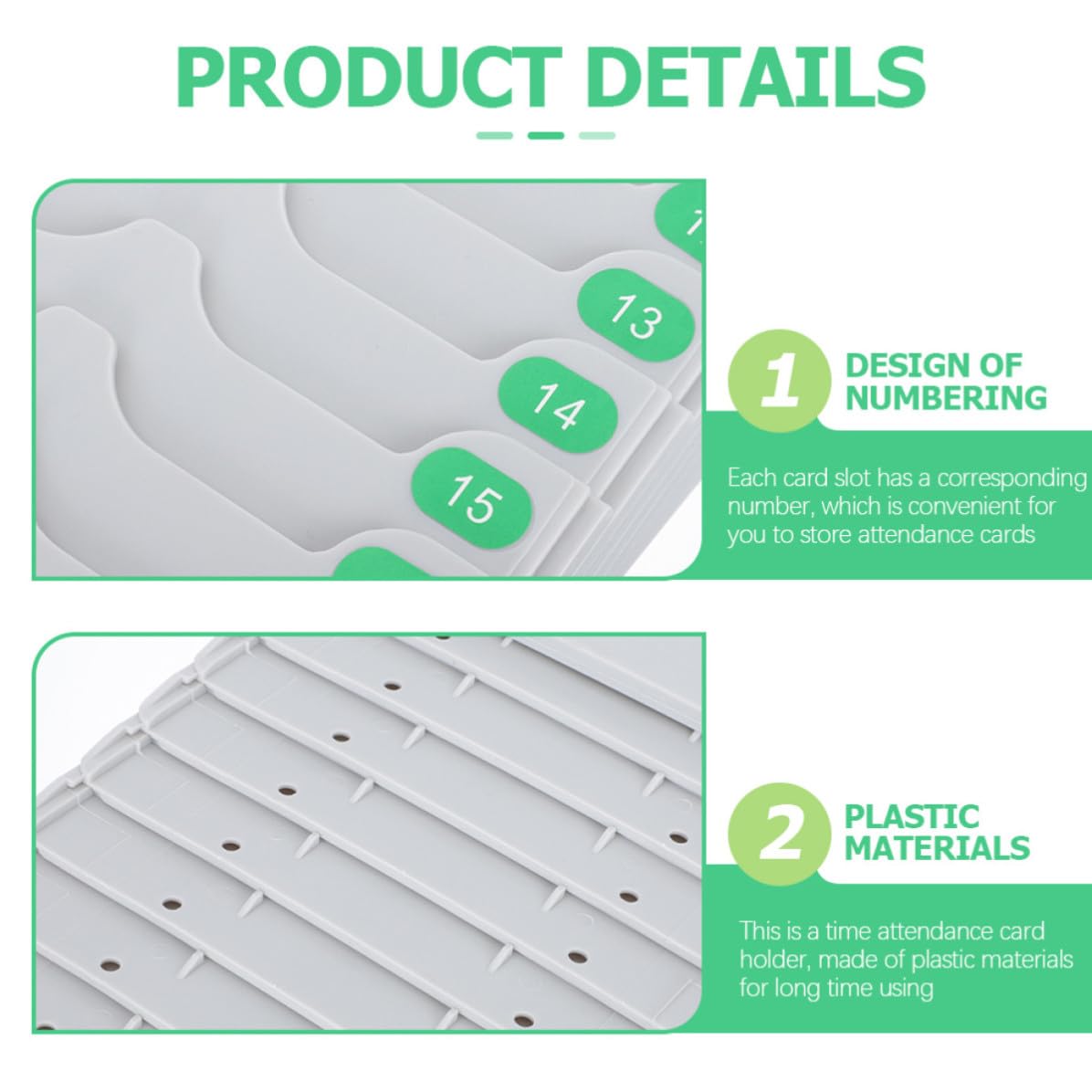 ifundom Présentoir de Cartes de Présence en Plastique 20 Pochettes, Rack Extensible Léger et Pratique pour Bureau et Usine