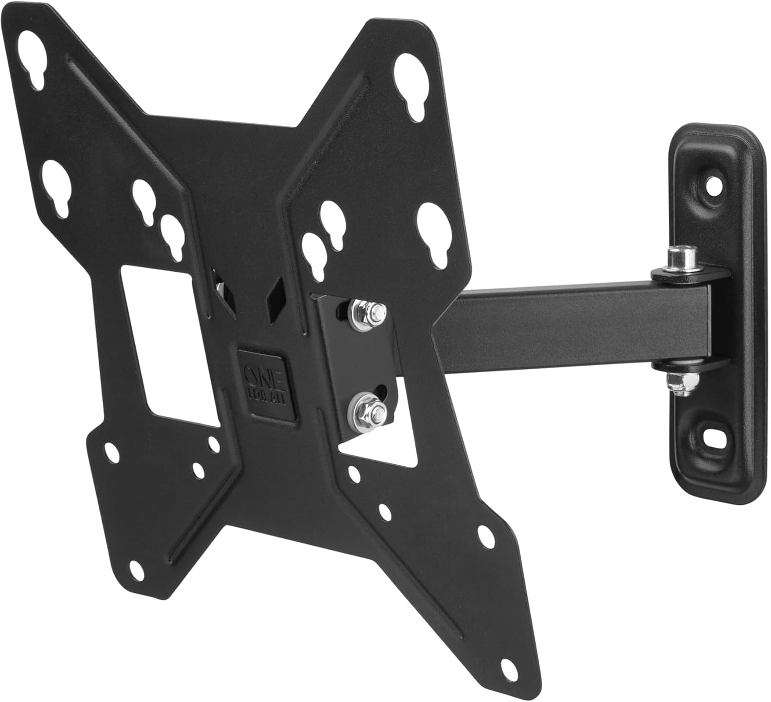 Front view of the One For All WM2241 TV wall mount, showing the VESA plate and articulating arm connection points.