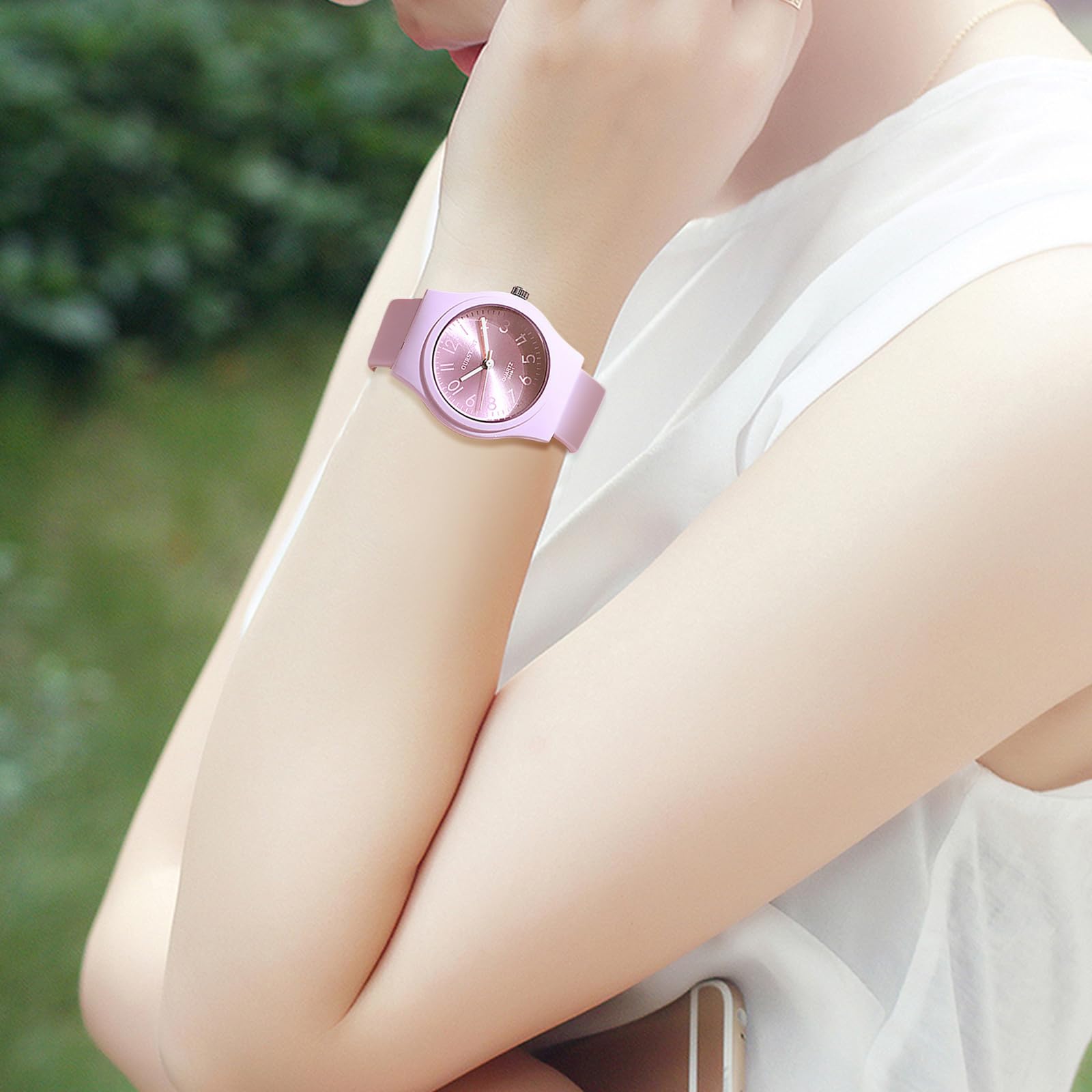 JewelryWe Kinderuhr Armbanduhr Junge Mädchen Mode Analog Quarz Uhr mit Weich Silikon Armband