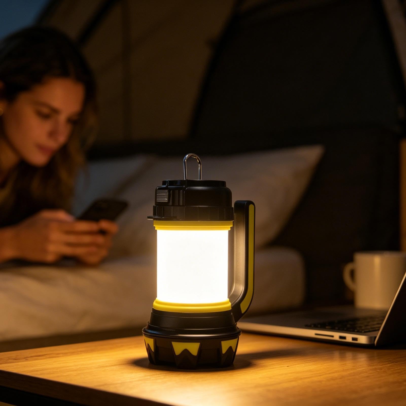 Lanterna Da Campeggio Lampada Da Esterno Con Maniglia E Gancio | Lanterna Elettrica Ricaricabile Per Outdoor Escursionismo, Pesca, Backpacking, Spiaggia, Giardino, Garage, Sopravvivenza