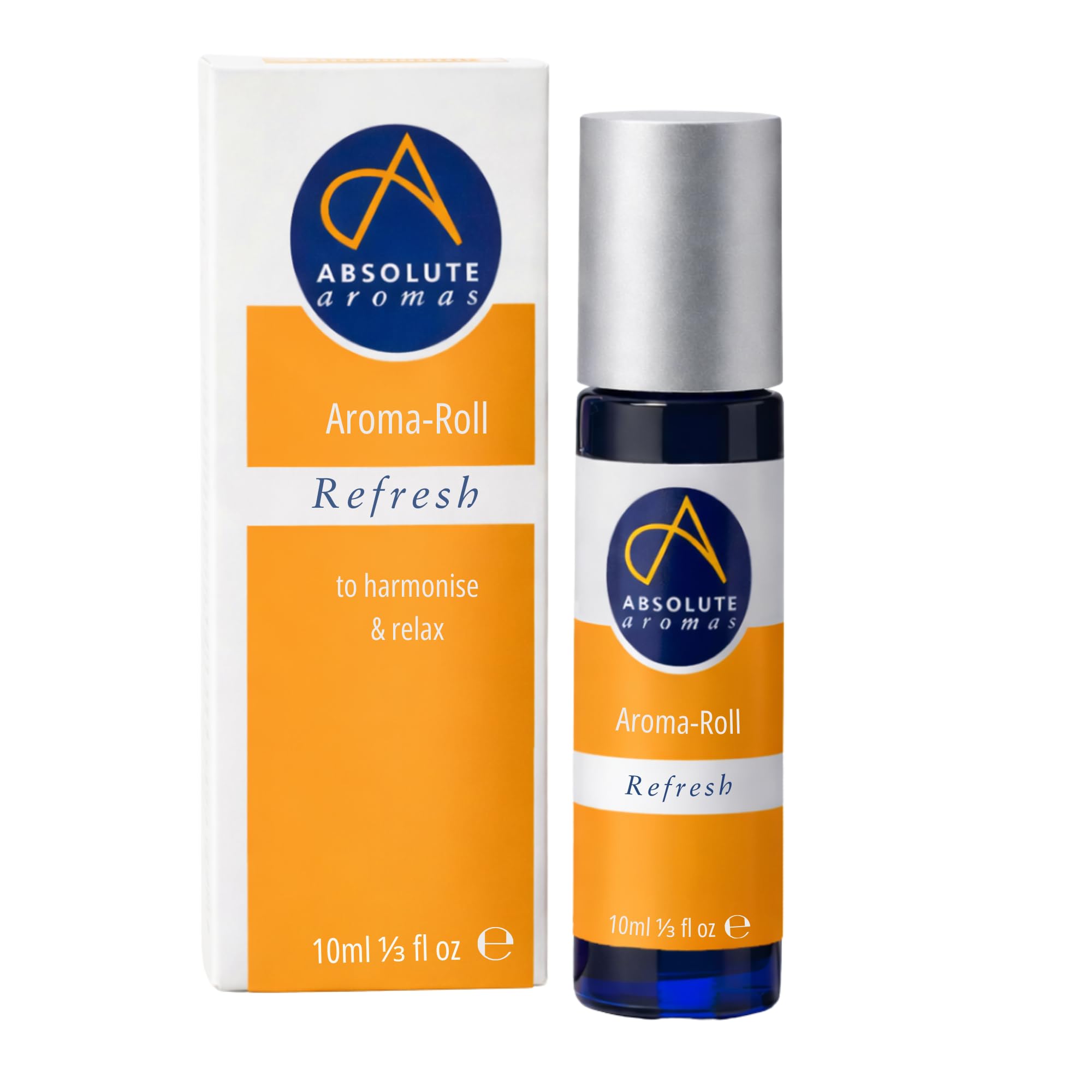 Absolute Aromas Refresh Aroma-Roll Roller Ball - Contains 100% Pure, Natural Orange, Spearmint, BergamotEssential Oil